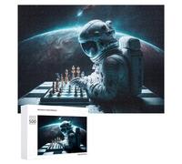 500 PCS Rompecabezas para Adolescentes Astronaut Playing Chess in Space -1 Rompecabezas para Adultos Juego Práctico Desafío Difícil Cumpleaños Y Navidad 500 PCS