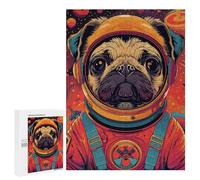 500 PCS Rompecabezas para Adolescentes Astronaut Space Pug Animal Rompecabezas para Adultos Juguetes Antiestrés Desafío Difícil Cumpleaños