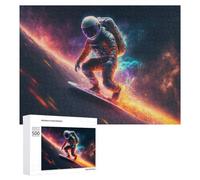 500 PCS Rompecabezas para Adolescentes Astronaut Surfing in Space -6 Rompecabezas para Adultos Juegos Familiares Regalo De Cumpleaños Diversión En Casa Actividades, 500 PCS