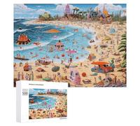 500 PCS Rompecabezas para Adolescentes Beachside Extravaganza A Whimsical Scene Rompecabezas para Adultos Juego De Ingenio Regalos para Mujeres Cumpleaños Y Navidad 500 PCS