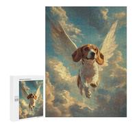 500 PCS Rompecabezas para Adolescentes Beagle with Angel Wings In Memoriam Tribute Rompecabezas para Adultos Juegos Familiares Mejora La Memoria Regalos para Amigos Y Familiares 500 PCS