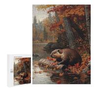 500 PCS Rompecabezas para Adolescentes Beaver in Autumn Forest Rompecabezas para Adultos Juguetes Antiestrés Desafío Difícil Cumpleaños