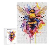500 PCS Rompecabezas para Adolescentes Bee Watercolor Rompecabezas para Adultos Juegos Familiares Mejora La Memoria Regalos para Amigos Y Familiares 500 PCS