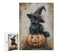500 PCS Rompecabezas para Adolescentes Black Halloween Kitten Rompecabezas para Adultos Regalos De Cumpleaños Juego Familiar Apto para Personas De 14 Años En Adelante 500 PCS