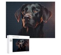500 PCS Rompecabezas para Adolescentes Black Labrador Retriever Portrait Rompecabezas para Adultos Juegos Familiares Regalo De Cumpleaños Diversión En Casa Actividades, 500 PCS
