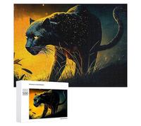 500 PCS Rompecabezas para Adolescentes Black Panther in The Wild Rompecabezas para Adolescentes Juguetes Antiestrés Vacaciones En Casa Matar El Tiempo Desafío Educativo 500 PCS