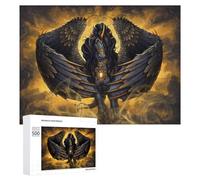 500 PCS Rompecabezas para Adolescentes Black Winged Horse Mythical Artwork Rompecabezas para Adultos Juegos Familiares Regalo De Cumpleaños Diversión En Casa Actividades, 500 PCS