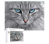 500 PCS Rompecabezas para Adolescentes Blue-Eyed Fluffy Cat Close-Up Rompecabezas para Adultos Juguetes Antiestrés Regalo De Cumpleaños Regalo De Cumpleaños, Regalos, 500 PCS
