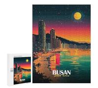 500 PCS Rompecabezas para Adolescentes Busan South Korea Night Cityscape Rompecabezas para Adultos Juego Práctico Difícil Interacción Entre Padres E Hijos 500 PCS