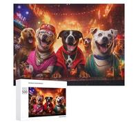 500 PCS Rompecabezas para Adolescentes Canine Carnival A Night out in The City Rompecabezas para Adultos Juego Familiar Análisis Y Lógica Regalos para Reducir El Estrés 500 PCS