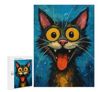 500 PCS Rompecabezas para Adolescentes Cartoon Cat with Exaggerated Features Rompecabezas para Adultos Juegos Divertidos Regalo De Cumpleaños Cumpleaños Y Navidad 500 PCS