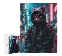 500 PCS Rompecabezas para Adolescentes Cat Asian City Night Juegos Familiares De Rompecabezas para Adultos Que Mejoran La Memoria Ayudan A Ejercitar El Cerebro 500 PCS