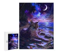 500 PCS Rompecabezas para Adolescentes Cat on A Tropical Beach Rompecabezas Juegos Relajantes Desafío Difícil Desafiante De Completar 500 PCS