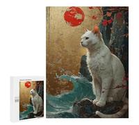500 PCS Rompecabezas para Adolescentes Cat with Sun Rompecabezas para Adultos Juegos De Relajación Decoración De Pared Ayuda A Ejercitar El Cerebro 500 PCS