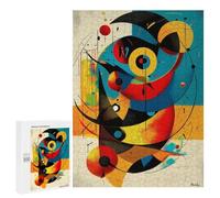 500 PCS Rompecabezas para Adolescentes Celestial Balance - Modern Cosmic Geometry in Cyan, Vermillion, and Gold Rompecabezas Juegos Relajantes Desafío Difícil Desafiante De Completar 500 PCS