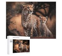500 PCS Rompecabezas para Adolescentes Cheetahs in The Wild Rompecabezas para Adolescentes Juguetes Antiestrés Vacaciones En Casa Matar El Tiempo Desafío Educativo 500 PCS