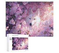 500 PCS Rompecabezas para Adolescentes Cherry Blossom Wolf Fantasy Rompecabezas para Adultos Juegos Familiares Regalo De Cumpleaños Diversión En Casa Actividades, 500 PCS