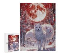 500 PCS Rompecabezas para Adolescentes Cherry Blossom Wolf Rompecabezas para Adultos Juguetes Antiestrés Decoración De Pared Diversión Actividades En Casa, 500 PCS