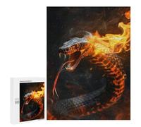 500 PCS Rompecabezas para Adolescentes Cobra Snake Fire Flames Rompecabezas para Adultos Juegos Relajantes Mejora La Memoria Interacción Entre Padres E Hijos 500 PCS