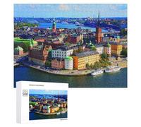 500 PCS Rompecabezas para Adolescentes Colorful Cityscape by The Water Rompecabezas para Adultos Juego De Ingenio Regalos para Mujeres Cumpleaños Y Navidad 500 PCS