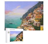 500 PCS Rompecabezas para Adolescentes Colorful Coastal Towns A Visual Journey Rompecabezas para Adultos Juego Familiar Análisis Y Lógica Regalos para Reducir El Estrés 500 PCS