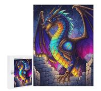 500 PCS Rompecabezas para Adolescentes Colorful Dragon on Castle Wall Rompecabezas Juegos Relajantes Pero Divertidos Y Humorísticos Cumpleaños Y Navidad 500 PCS