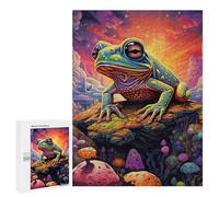 500 PCS Rompecabezas para Adolescentes Colorful Fantasy Frog-3 Rompecabezas para Adultos Juego Práctico Desafío Difícil Cumpleaños Y Navidad 500 PCS