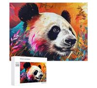 500 PCS Rompecabezas para Adolescentes Colorful Panda in Nature Rompecabezas para Adultos Juego Familiar Análisis Y Lógica Regalos para Reducir El Estrés 500 PCS