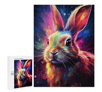 500 PCS Rompecabezas para Adolescentes Colorful Rabbit Art Print-3 Rompecabezas para Adolescentes para Aliviar El Estrés. Cada Pieza Es Única Toda La Familia.