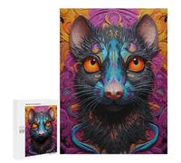500 PCS Rompecabezas para Adolescentes Colorful Rat Portrait Rompecabezas para Adultos Juego Familiar Análisis Y Lógica Regalos para Reducir El Estrés 500 PCS