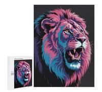 500 PCS Rompecabezas para Adolescentes Colorful Roaring Lion Head Illustration Rompecabezas para Adultos Juego Práctico Difícil Interacción Entre Padres E Hijos 500 PCS