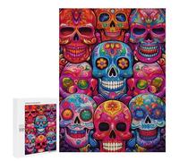 500 PCS Rompecabezas para Adolescentes Colorful Sugar Skulls Artwork-1 Rompecabezas para Adultos Juguetes Antiestrés Regalo De Cumpleaños Regalo De Cumpleaños, Regalos, 500 PCS