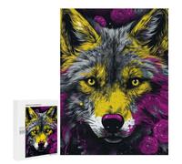 500 PCS Rompecabezas para Adolescentes Colorful Wolf Illustration Rompecabezas para Adolescentes Juguetes Antiestrés Vacaciones En Casa Matar El Tiempo Desafío Educativo 500 PCS