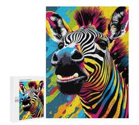 500 PCS Rompecabezas para Adolescentes Colorful Zebra Art Print Rompecabezas para Adultos Juego Práctico Desafío Difícil Cumpleaños Y Navidad 500 PCS