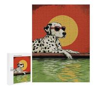 500 PCS Rompecabezas para Adolescentes Cool Dalmatian Dog with Sunglasses Rompecabezas Juegos Relajantes Desafío Difícil Desafiante De Completar 500 PCS