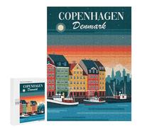 500 PCS Rompecabezas para Adolescentes Copenhagen Denmark Skyline Rompecabezas para Adultos Juegos Relajantes Que Mejoran La Memoria Actividades Divertidas En Casa 500 PCS