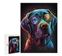 500 PCS Rompecabezas para Adolescentes Cosmic Dog Glasses Art Print Rompecabezas para Adultos Análisis Y Lógica Cada Pieza Es Única - Juegos De Ingenio para La Familia 500 PCS