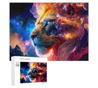 500 PCS Rompecabezas para Adolescentes Cosmic Lion A Digital Artwork Rompecabezas para Adultos Juego Familiar Análisis Y Lógica Regalos para Reducir El Estrés 500 PCS