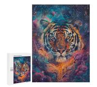 500 PCS Rompecabezas para Adolescentes Cosmic Tiger Gaze Rompecabezas para Adultos Juegos Familiares Mejora La Memoria Regalos para Amigos Y Familiares 500 PCS