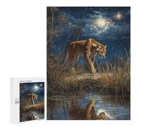 500 PCS Rompecabezas para Adolescentes Cougar by The Water Rompecabezas para Adultos Juguetes Antiestrés Desafío Difícil Cumpleaños