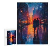 500 PCS Rompecabezas para Adolescentes Couple Walking City Sunset Rompecabezas para Adultos Juegos Familiares Mejora La Memoria Regalos para Amigos Y Familiares 500 PCS