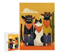 500 PCS Rompecabezas para Adolescentes Cowboy Cats in The Desert Rompecabezas para Adultos Juegos Relajantes Que Mejoran La Memoria Actividades Divertidas En Casa 500 PCS