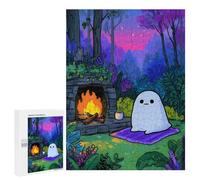 500 PCS Rompecabezas para Adolescentes Cozy Ghost by The Fireplace Rompecabezas Juegos Relajantes Desafío Difícil Desafiante De Completar 500 PCS