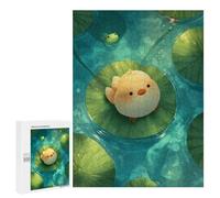 500 PCS Rompecabezas para Adolescentes Cute Chick and Frog on Lilypads Rompecabezas Juegos Relajantes Desafío Difícil Desafiante De Completar 500 PCS