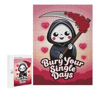 500 PCS Rompecabezas para Adolescentes Cute Grim Reaper Valentines Day Rompecabezas para Adolescentes Juegos Divertidos Análisis Y Lógica Cumpleaños 500 PCS