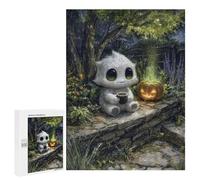500 PCS Rompecabezas para Adolescentes Cute Monster with Coffee and Pumpkin Rompecabezas para Adultos Juegos Divertidos Regalo De Cumpleaños Cumpleaños Y Navidad 500 PCS