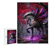 500 PCS Rompecabezas para Adolescentes Dark Winged Unicorn in Forest Rompecabezas Juegos Relajantes Pero Divertidos Y Humorísticos Cumpleaños Y Navidad 500 PCS