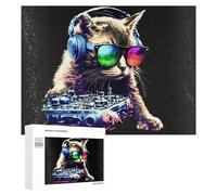 500 PCS Rompecabezas para Adolescentes DJ Cat The Ultimate Party Mixer Rompecabezas para Adolescentes Juguetes Antiestrés Vacaciones En Casa Matar El Tiempo Desafío Educativo 500 PCS