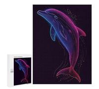 500 PCS Rompecabezas para Adolescentes Dolphin Neon Animal Rompecabezas para Adultos Juegos Familiares Mejora La Memoria Regalos para Amigos Y Familiares 500 PCS