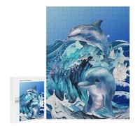 500 PCS Rompecabezas para Adolescentes Dolphins in The Surf Rompecabezas Juegos Relajantes Desafío Difícil Desafiante De Completar 500 PCS